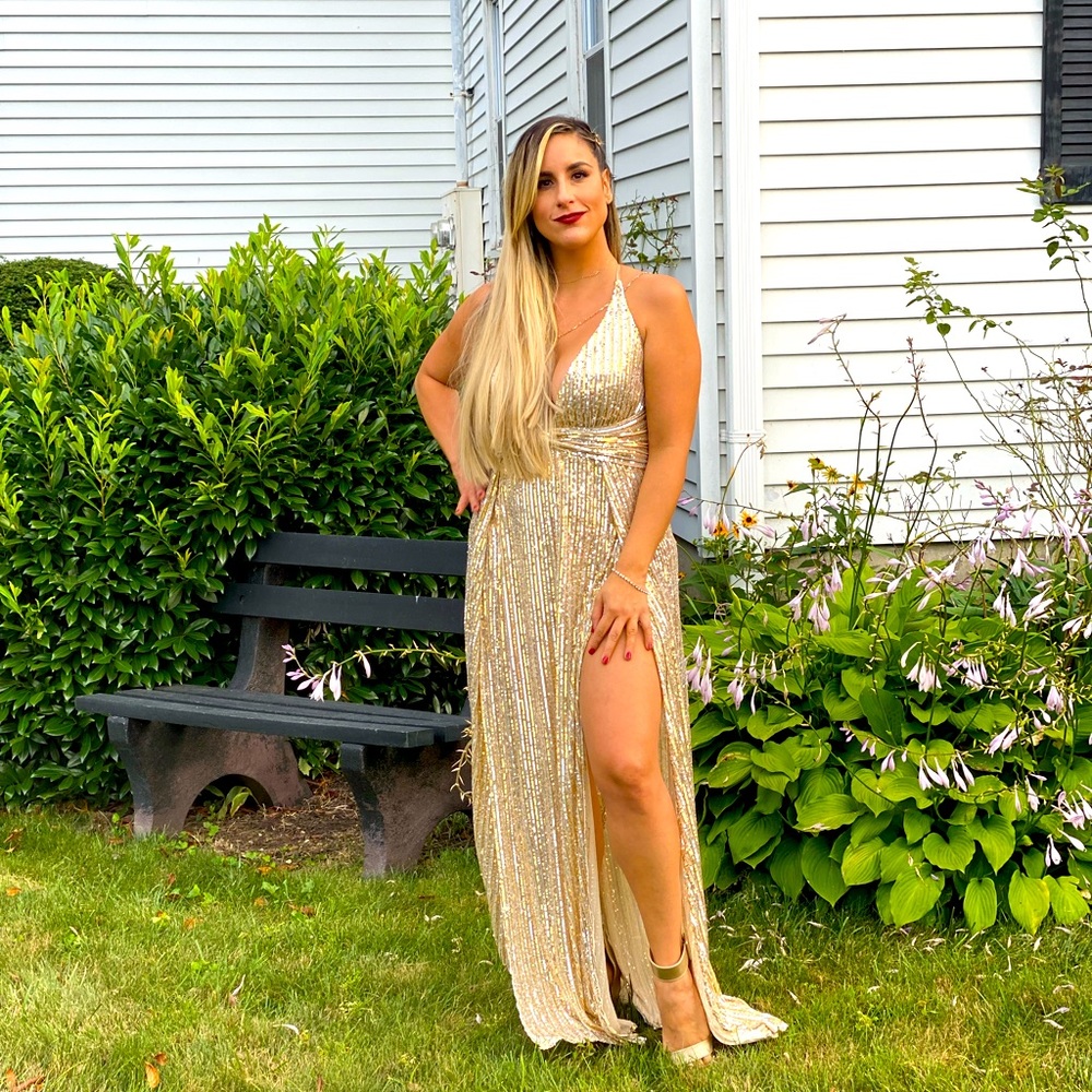 sexy gold dress Garota store Miami